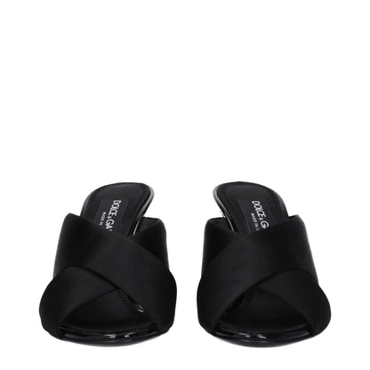 Dolce & Gabbana Black Satin Stiletto Heel Sandals