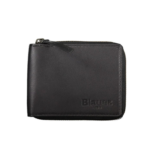 Blauer Black Leather Wallet - Stylish Utility for Everyday Use