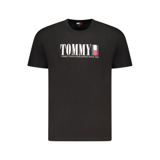 Tommy Hilfiger Black Cotton T-Shirt for Men
