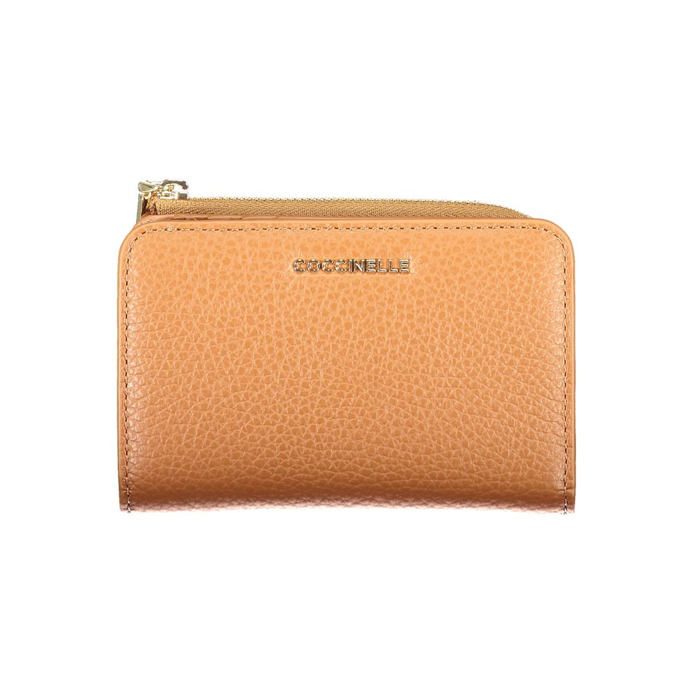 Coccinelle Brown Leather Wallet: Elegant Soft Wallet with Chic Organisation