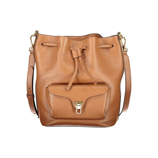 Coccinelle Brown Leather Women Handbag - Beat Generation Bucket Bag