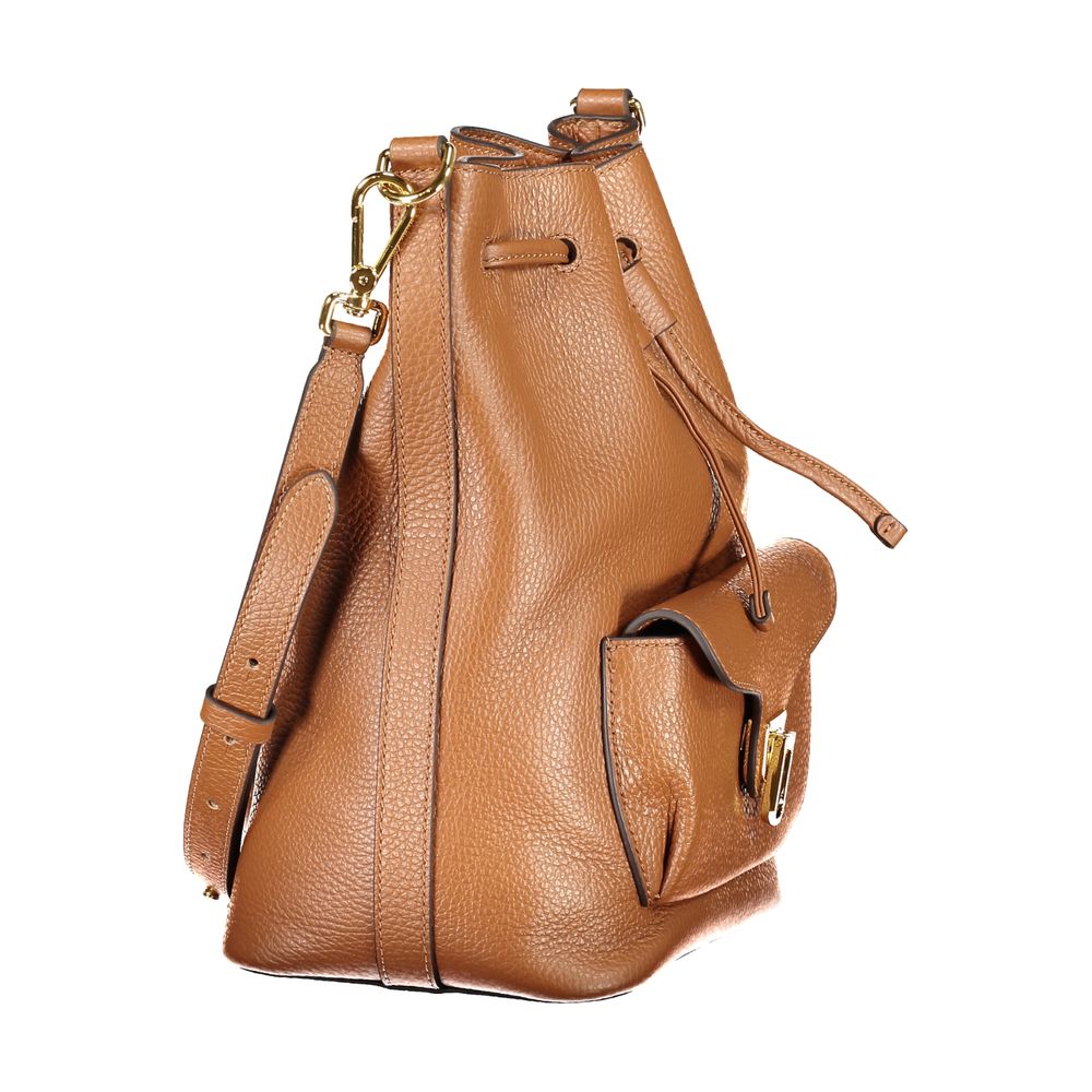 Coccinelle Brown Leather Women Handbag - Beat Generation Bucket Bag