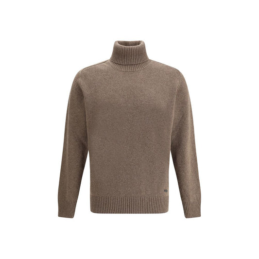 Brooksfield Brown Fleece Wool Turtleneck Sweater