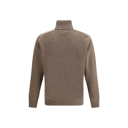 Brooksfield Brown Fleece Wool Turtleneck Sweater