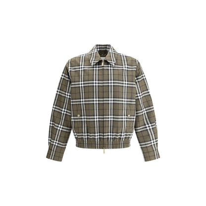 Burberry Check Pattern Wool Harrington Jacket