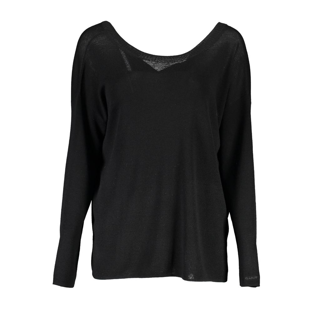 Gant Black Wool Sweater - Classic Comfort and Style