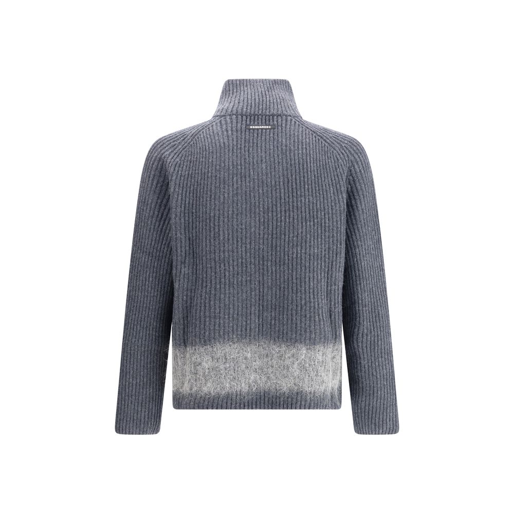 Dsquared2 Grey Zip-Up Cardigan for Men - Sporty & Stylish Essentials