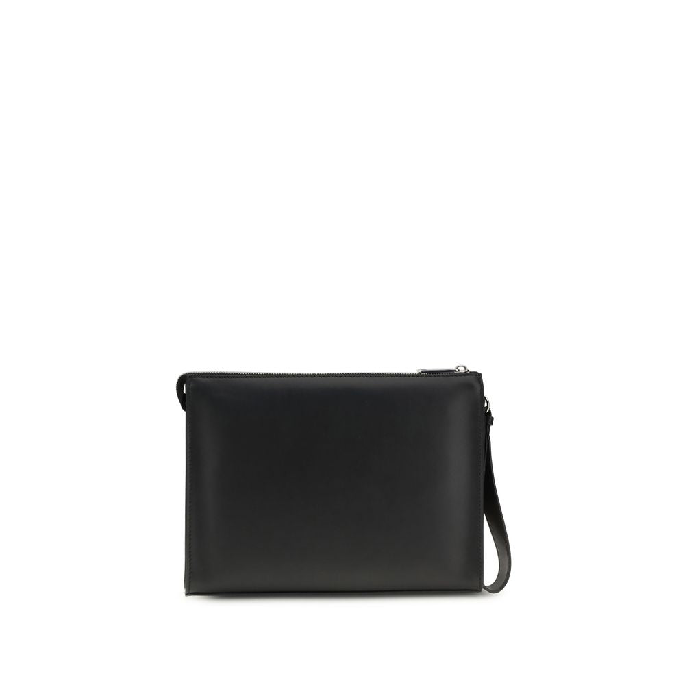 Fendi Leather FF Canvas Pouch