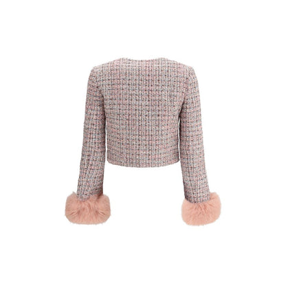 Self-Portrait Bouclé Fur Cuffed Jacket