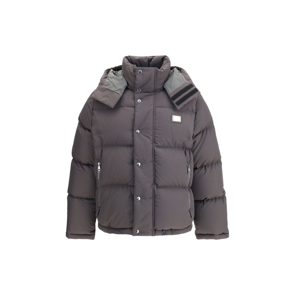 Dolce & Gabbana Black Hooded Down Jacket for Men