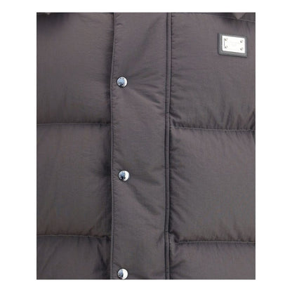 Dolce & Gabbana Black Hooded Down Jacket for Men