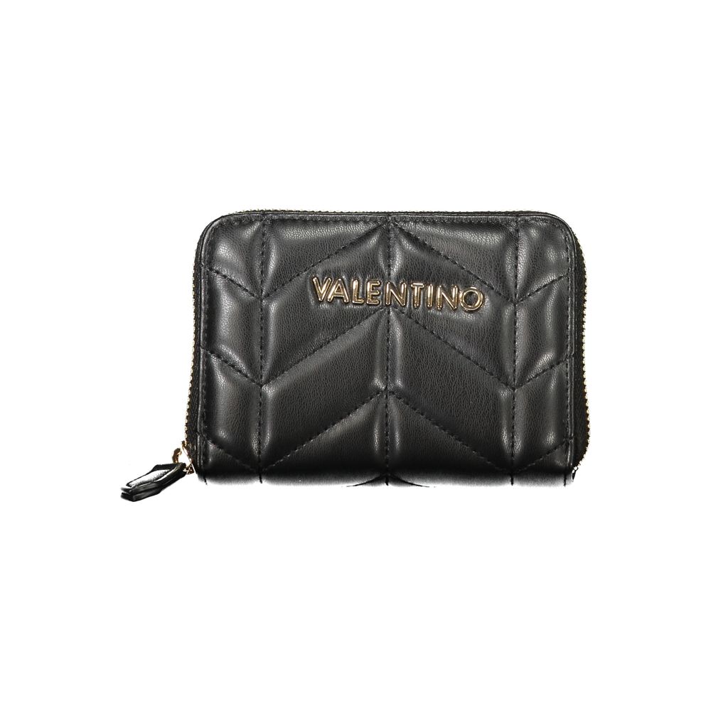 Mario Valentino Black Leather Effect Wallet with Double Card Spaces
