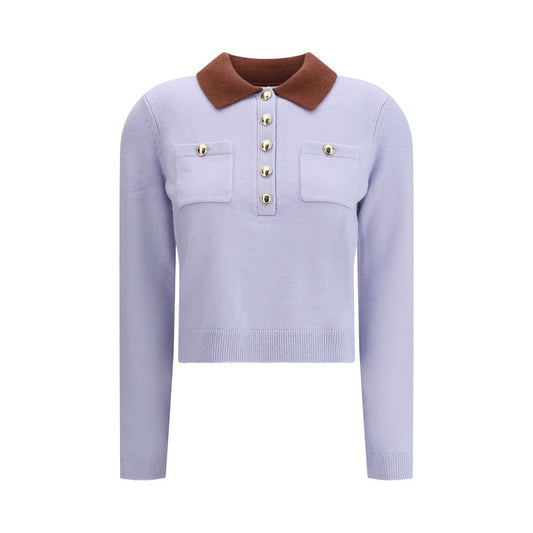 Self-Portrait Contrast Collar Sweater