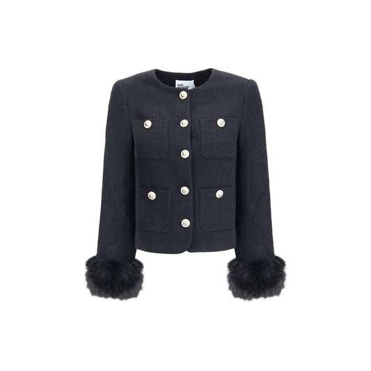 Self-Portrait Fur Cuffed Jacket