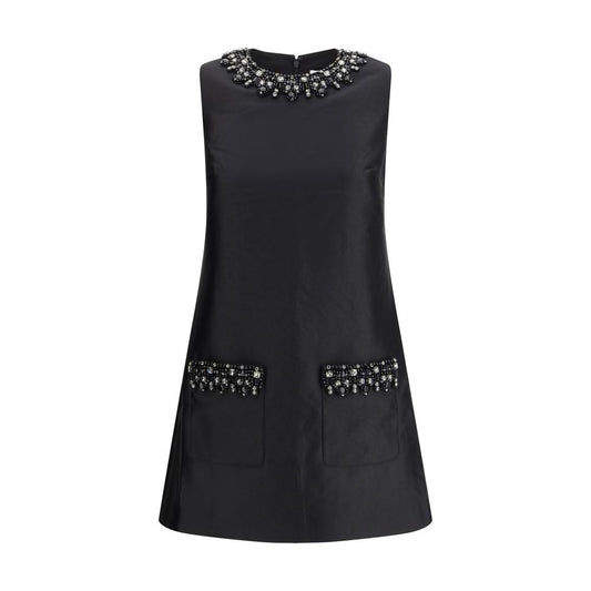 Self-Portrait Taffeta Embellished Trim Short Dress