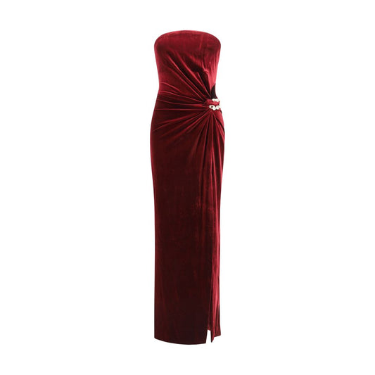 Self-Portrait Velvet Bandeau Long Dress