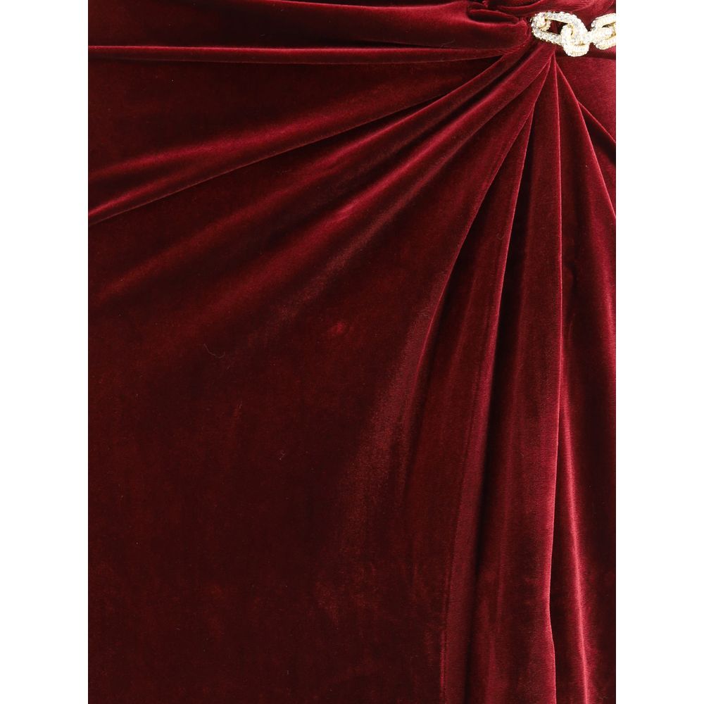 Self-Portrait Velvet Bandeau Long Dress