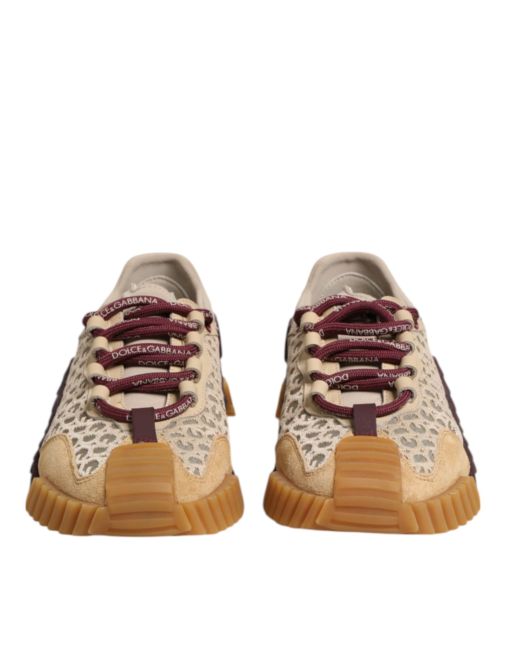 Dolce & Gabbana Beige Neoprene DG Logo NS1 Lace Sneakers