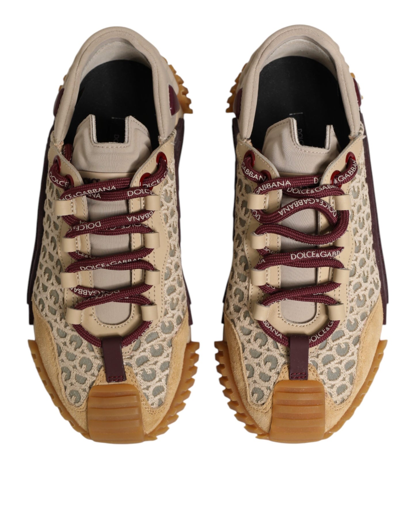 Dolce & Gabbana Beige Neoprene DG Logo NS1 Lace Sneakers