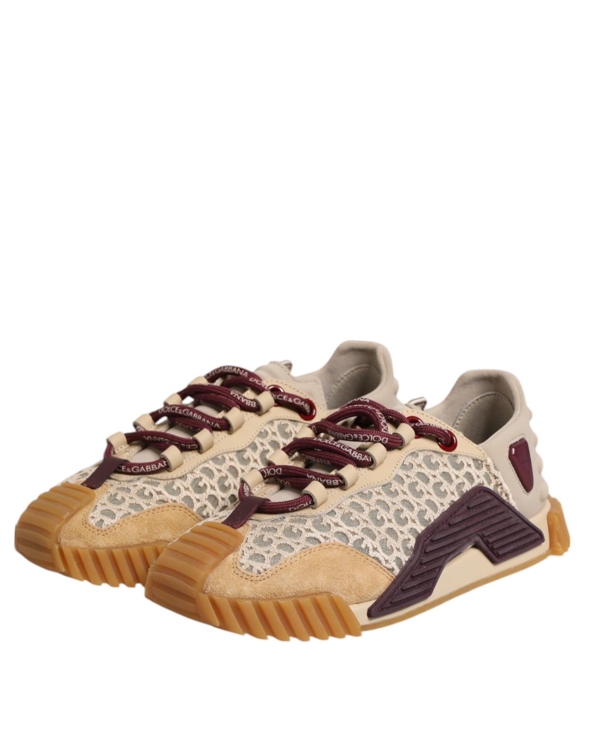 Dolce & Gabbana Beige Neoprene DG Logo NS1 Lace Sneakers
