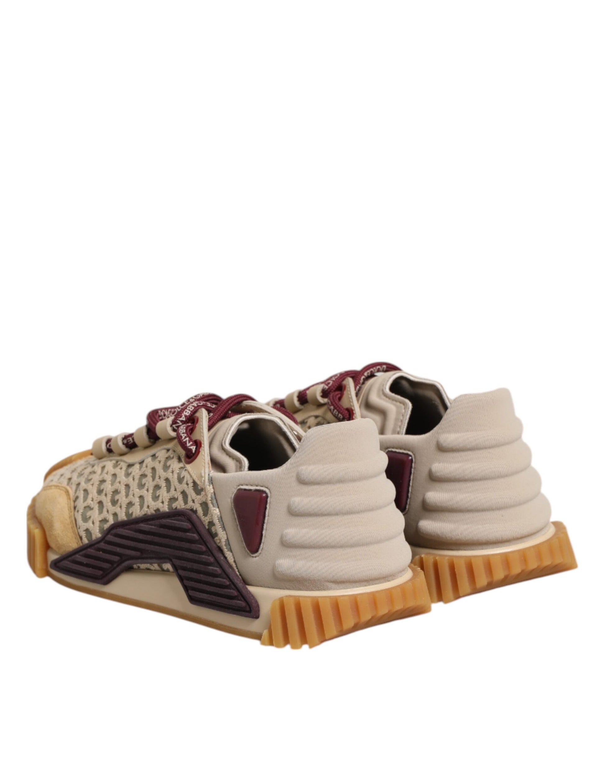 Dolce & Gabbana Beige Neoprene DG Logo NS1 Lace Sneakers