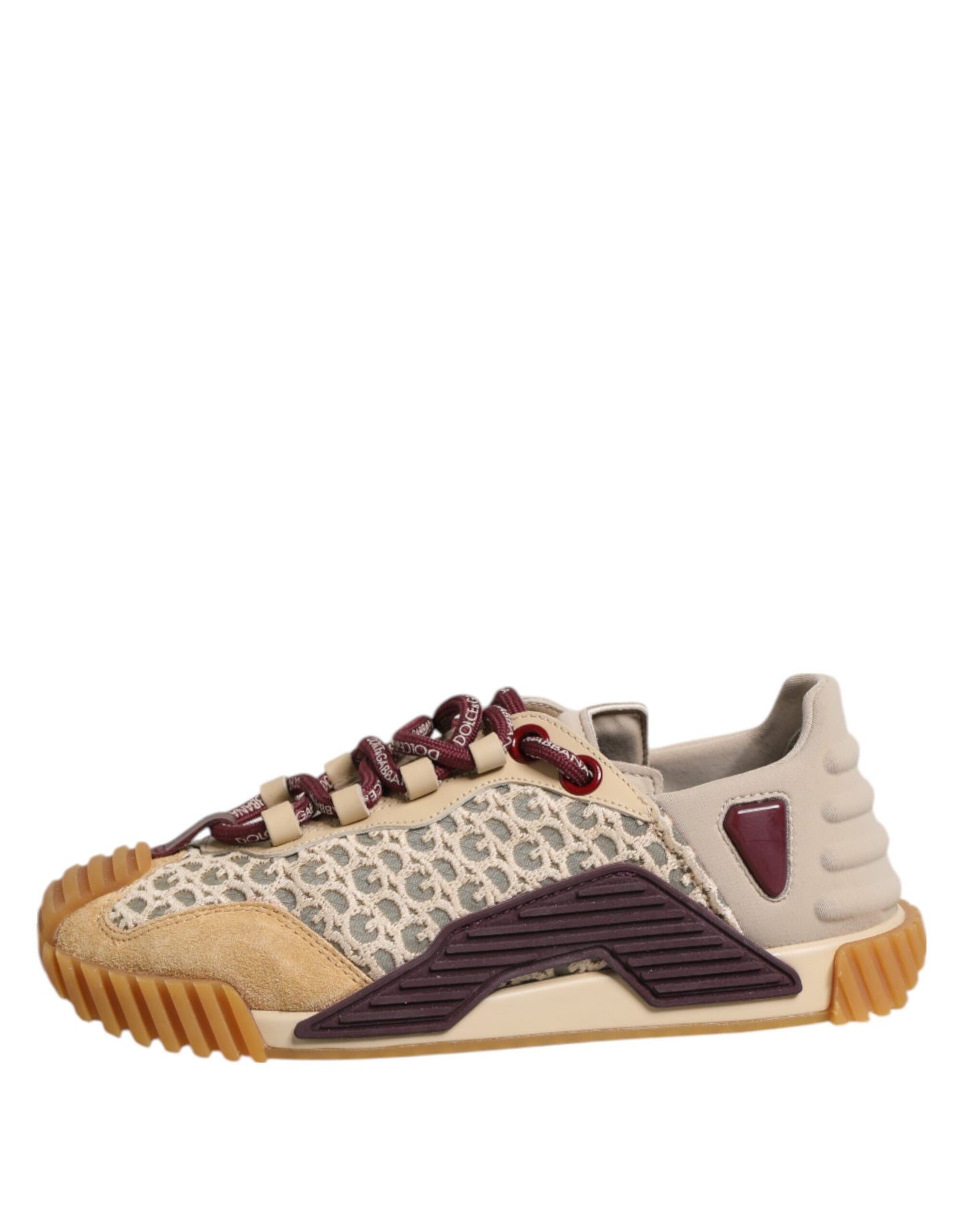 Dolce & Gabbana Beige Neoprene DG Logo NS1 Lace Sneakers