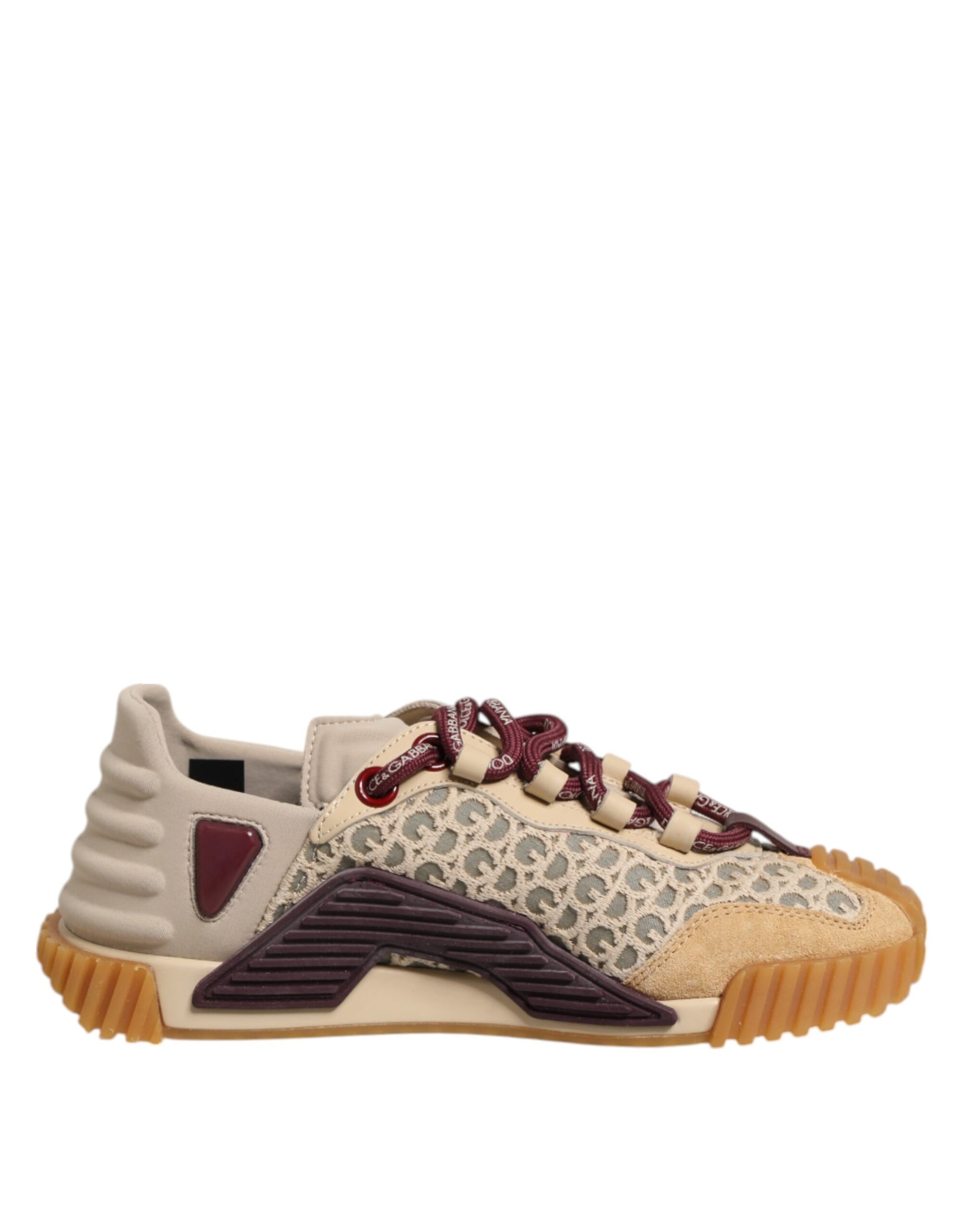 Dolce & Gabbana Beige Neoprene DG Logo NS1 Lace Sneakers