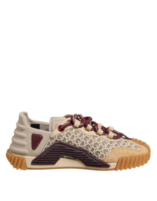 Dolce & Gabbana Beige Neoprene DG Logo NS1 Lace Sneakers