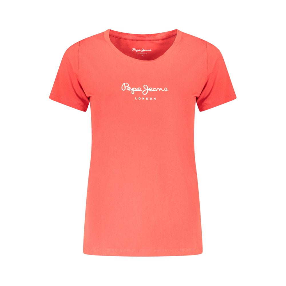 Pepe Jeans Vibrant Red Cotton Top & T-Shirt