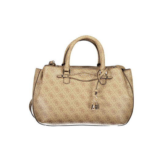 Guess Jeans Beige Polyethylene Handbag - Effortless Chic and Style
