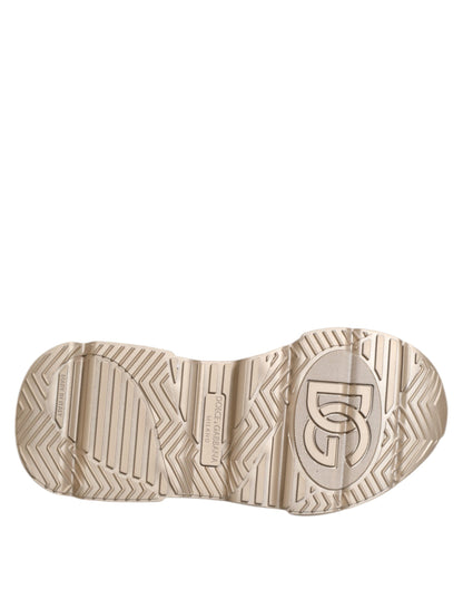 Dolce & Gabbana Gold Leather Daymaster Women Sneakers