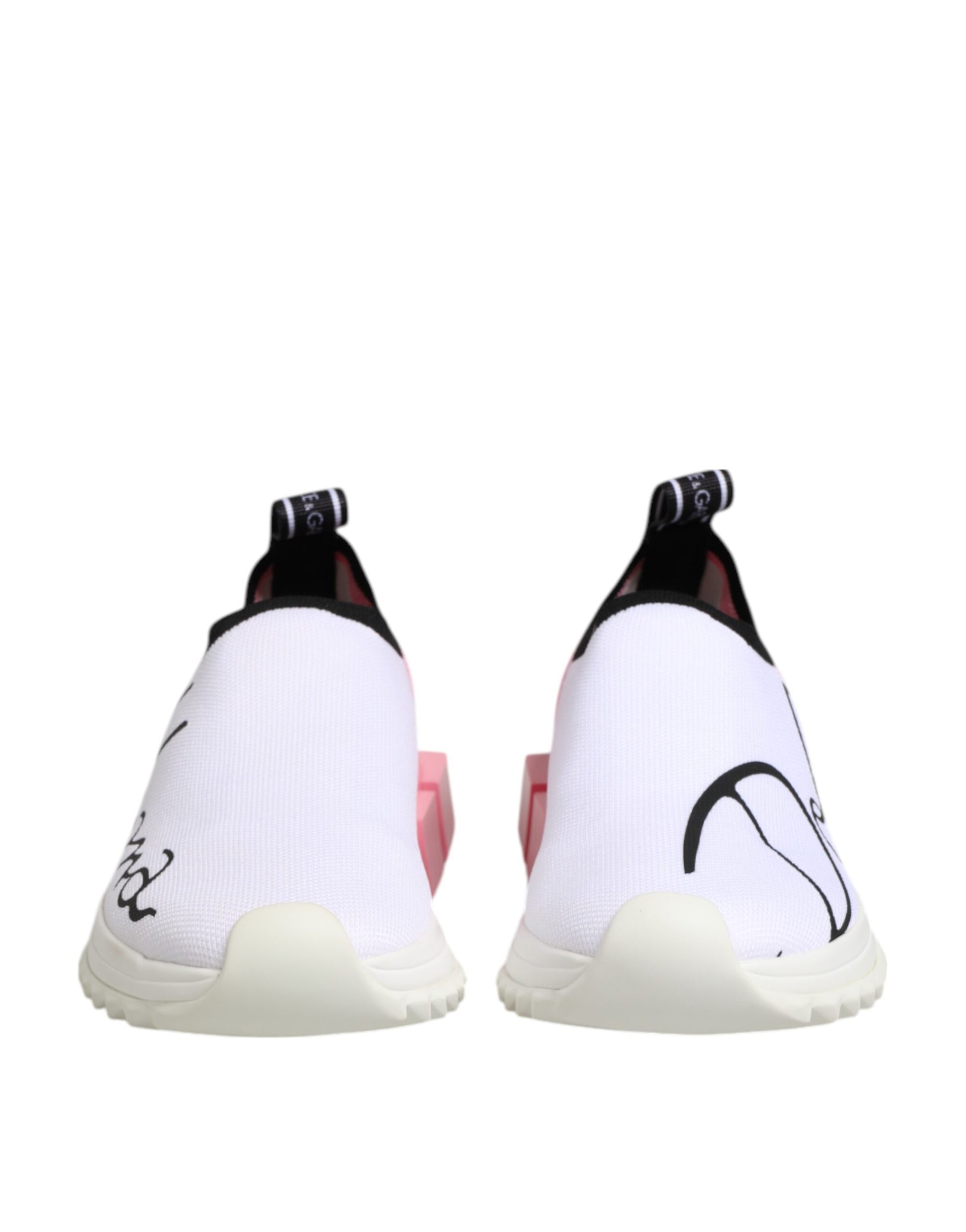 Dolce & Gabbana White & Pink Low Top Sorrento Sneakers for Women