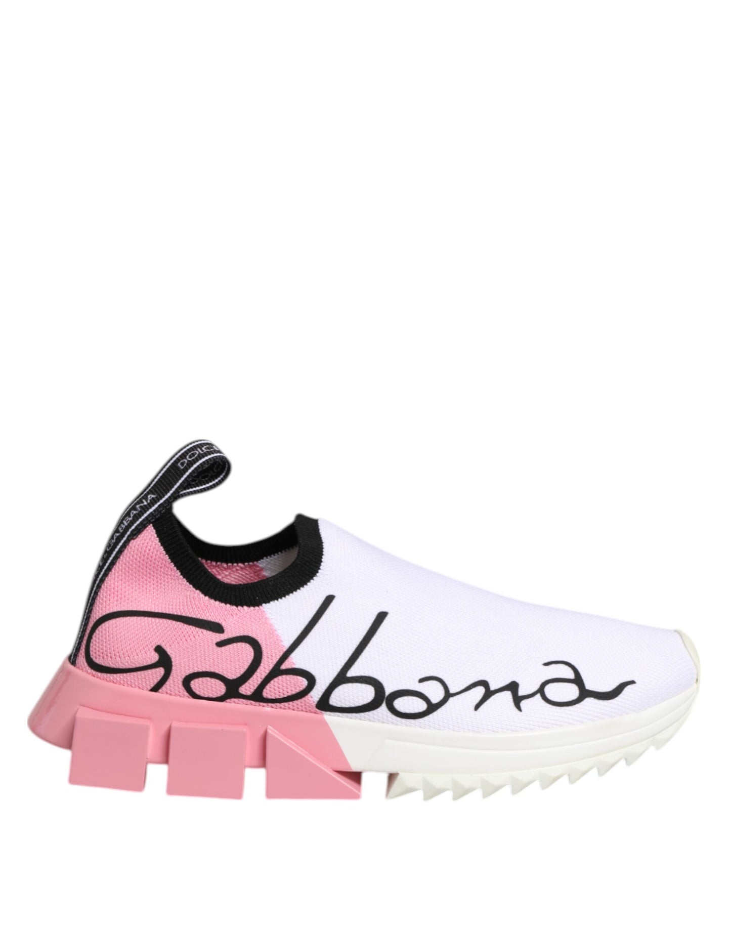 Dolce & Gabbana White & Pink Low Top Sorrento Sneakers for Women