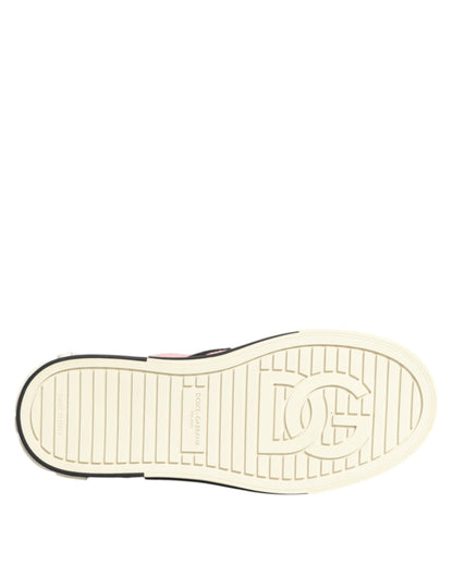 Dolce & Gabbana Pink Quilted Nylon Slip-On Sneakers