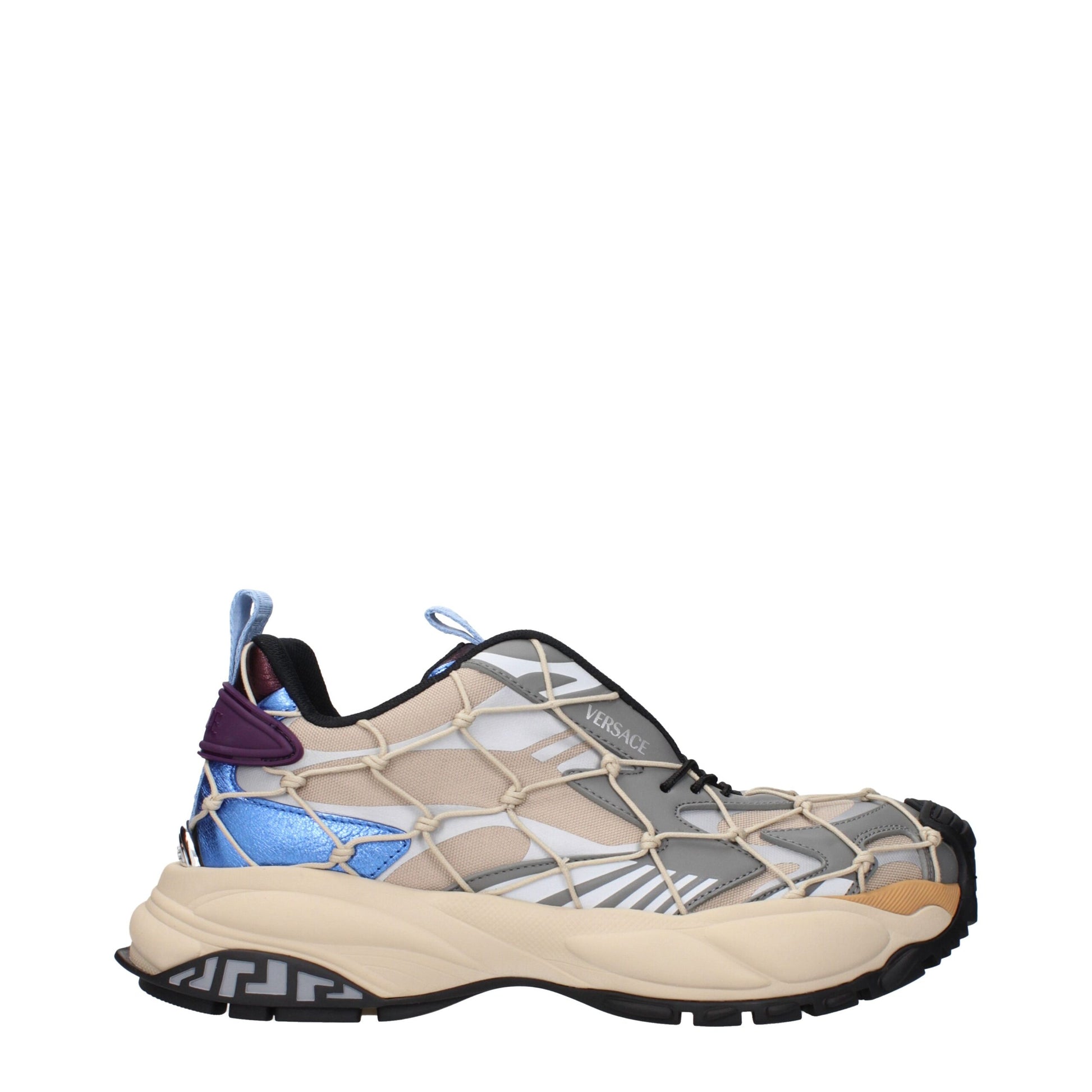 Versace Beige Fabric Sneakers - Elevate Your Footwear Game