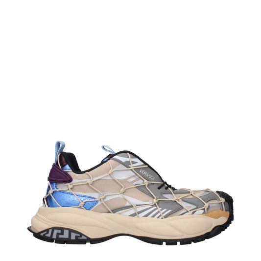 Versace Beige Fabric Sneakers - Elevate Your Footwear Game