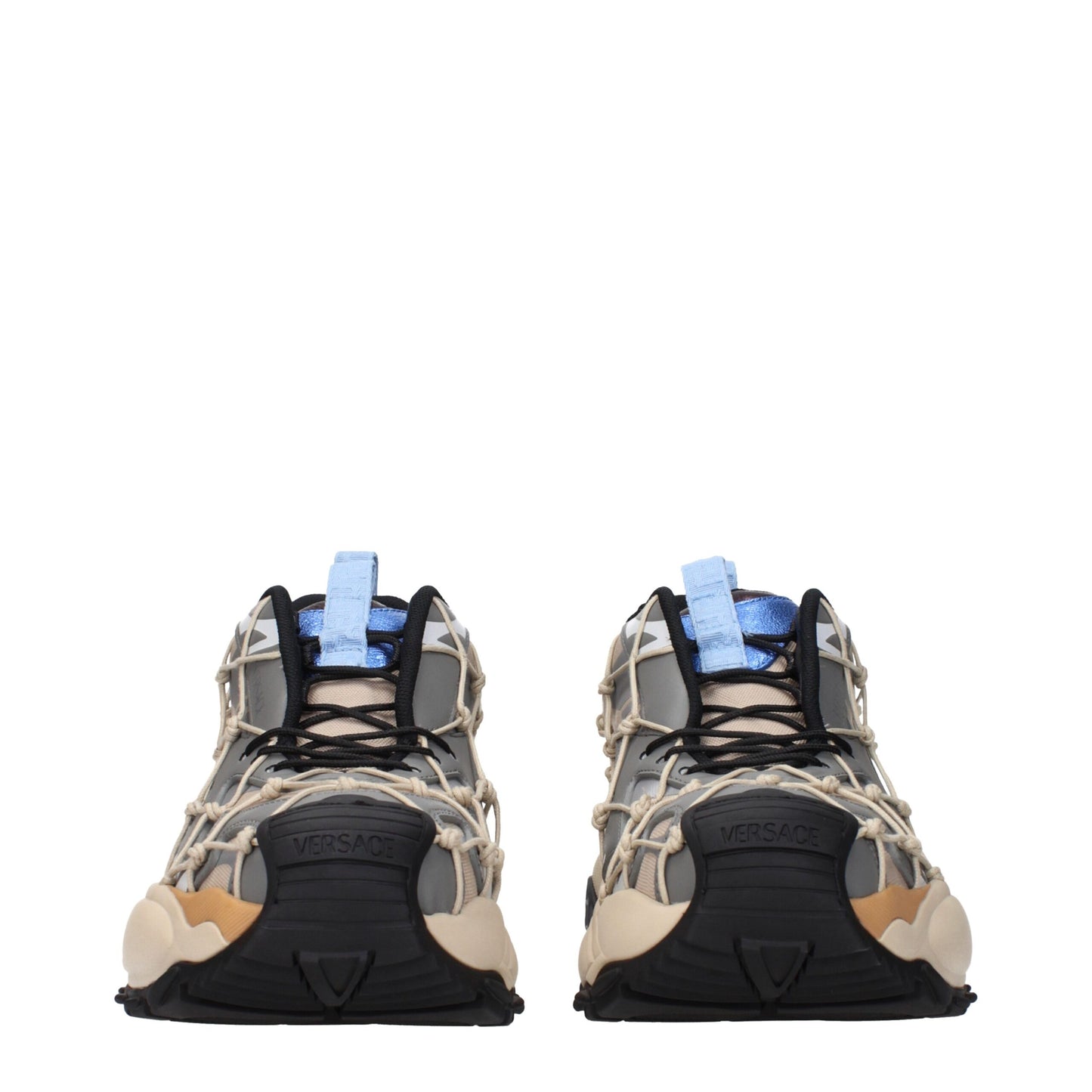 Versace Beige Fabric Sneakers - Elevate Your Footwear Game