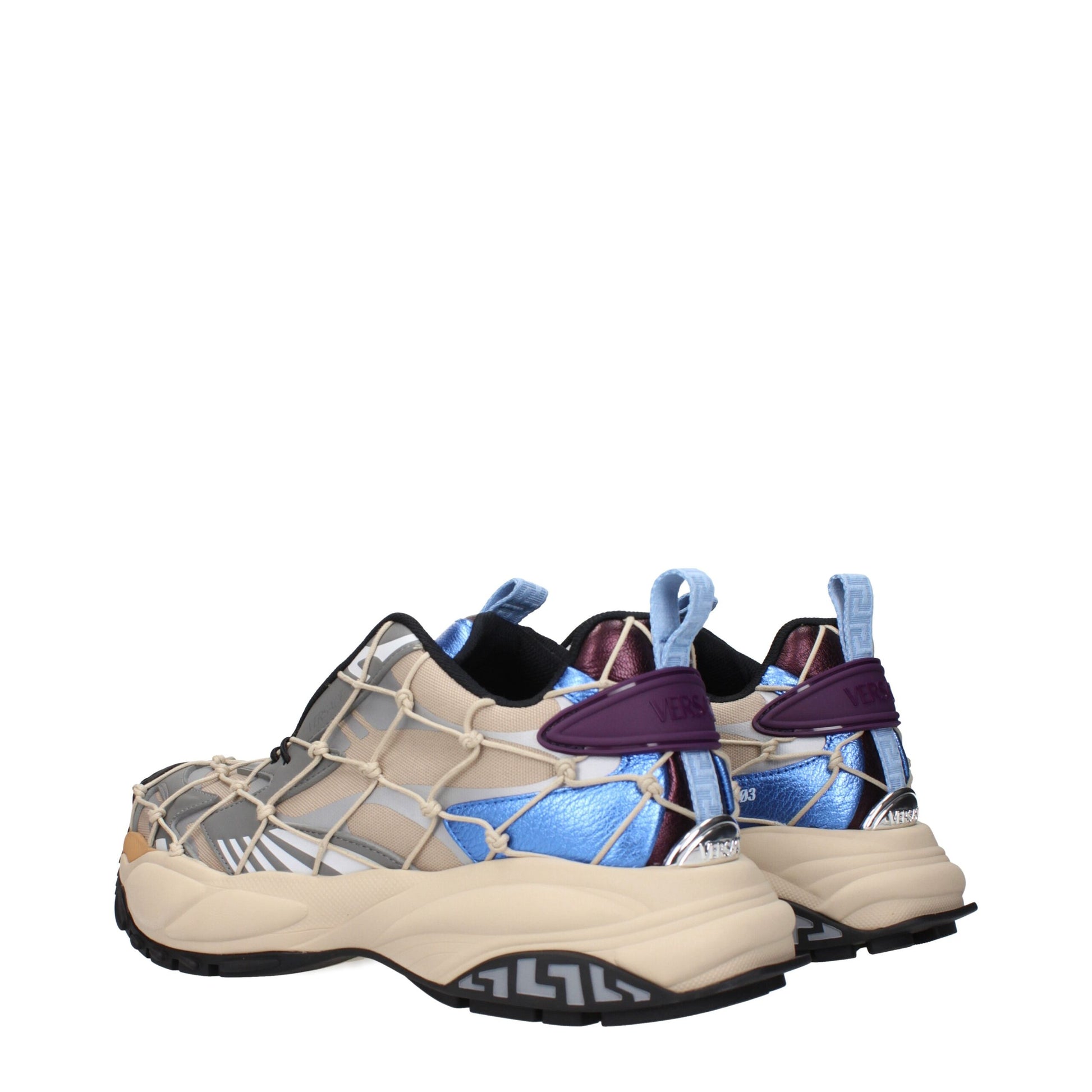 Versace Beige Fabric Sneakers - Elevate Your Footwear Game