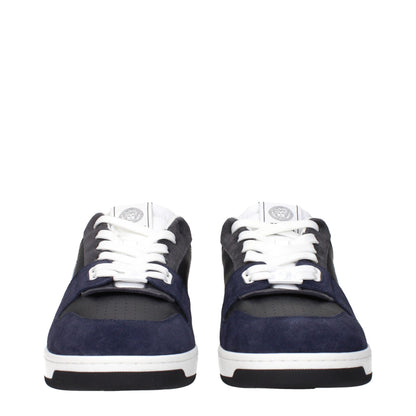 Versace Blue Leather Sneakers - Bold Elegance for the Modern Icon