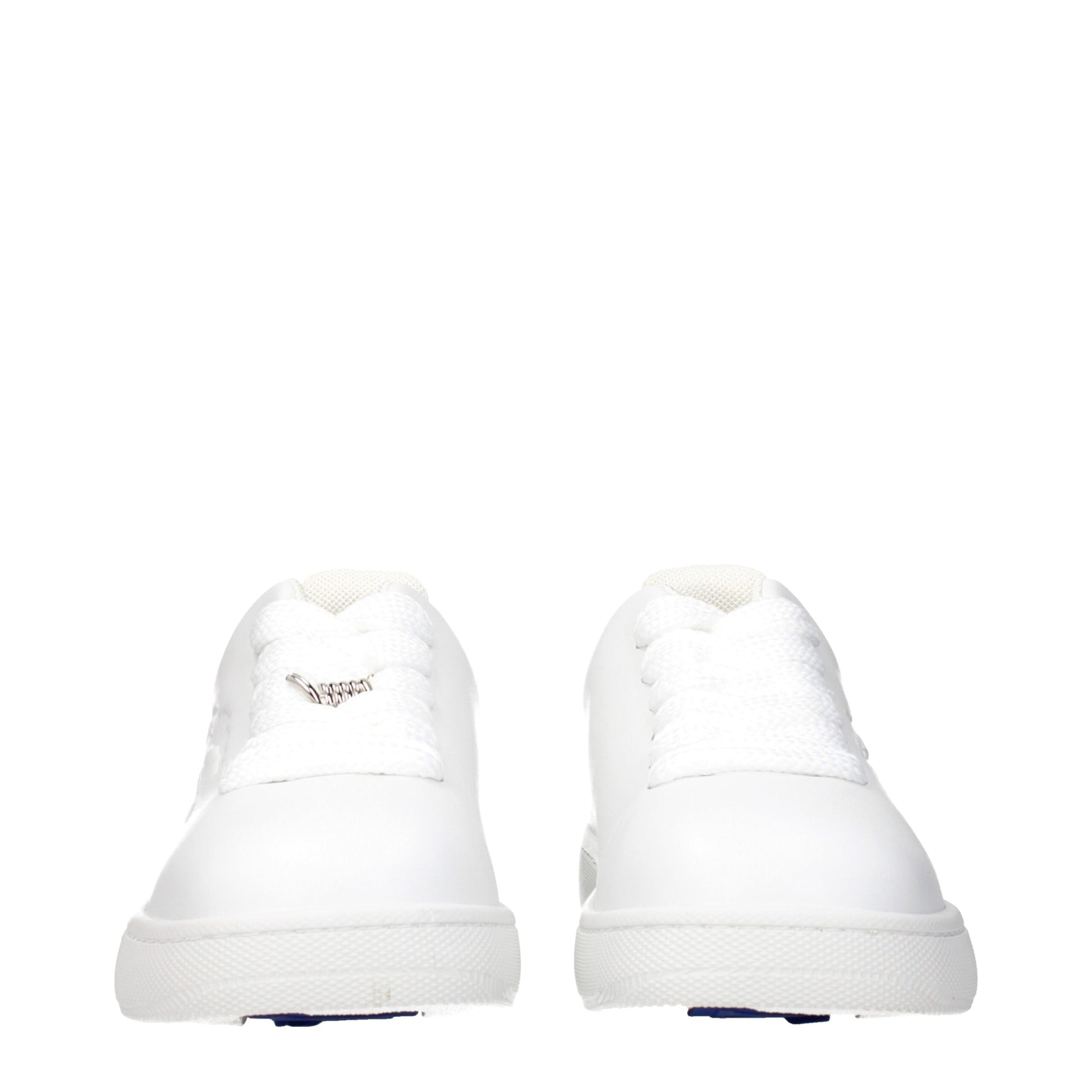 Burberry White Leather Low Tops - Timeless Casual Elegance