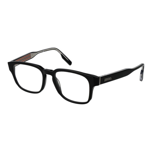 Ermenegildo Zegna Men's Optical Frames – Black Rectangle Design