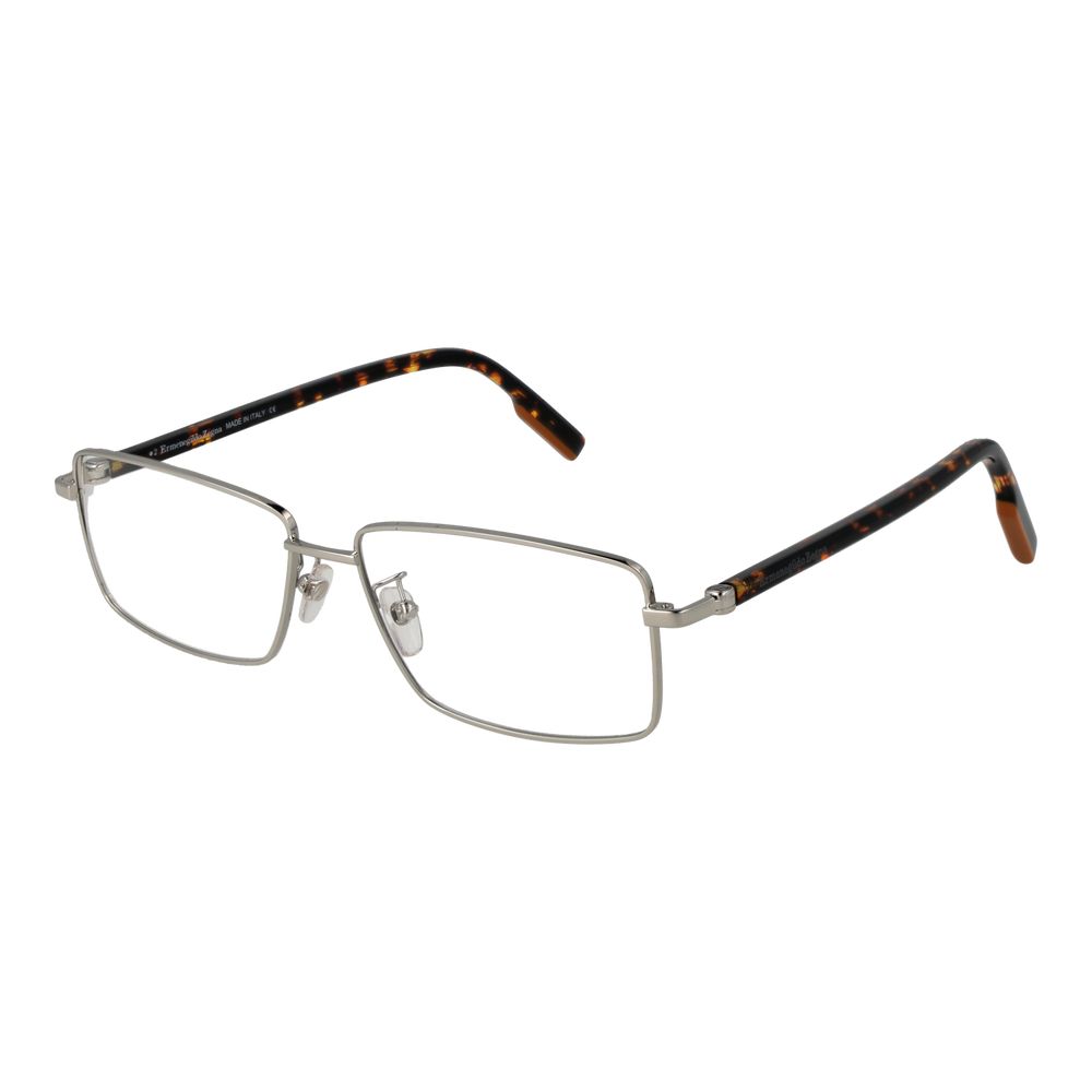 Ermenegildo Zegna Silver Men’s Optical Glasses – Full-Rim Frame