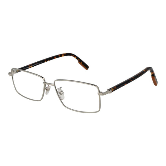 Ermenegildo Zegna Silver Men’s Optical Glasses – Full-Rim Frame