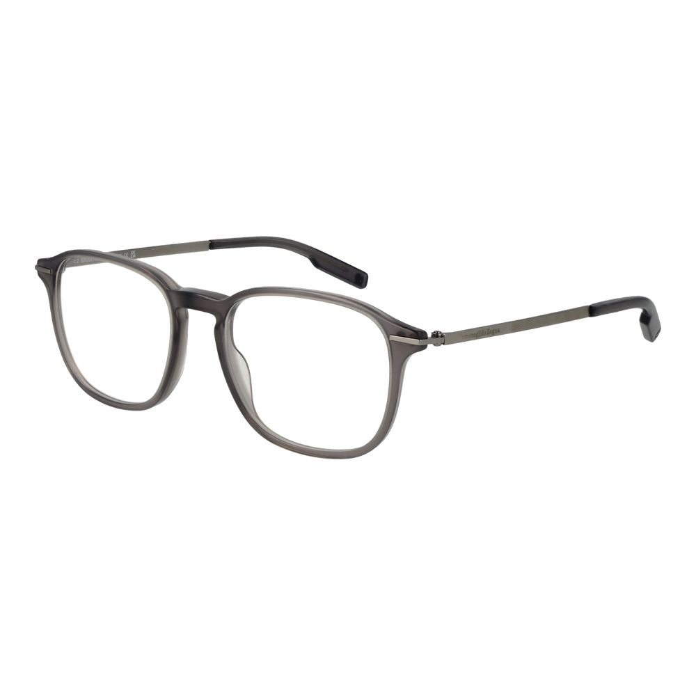 Ermenegildo Zegna Men’s Optical Glasses – Grey Square Frame, 52mm