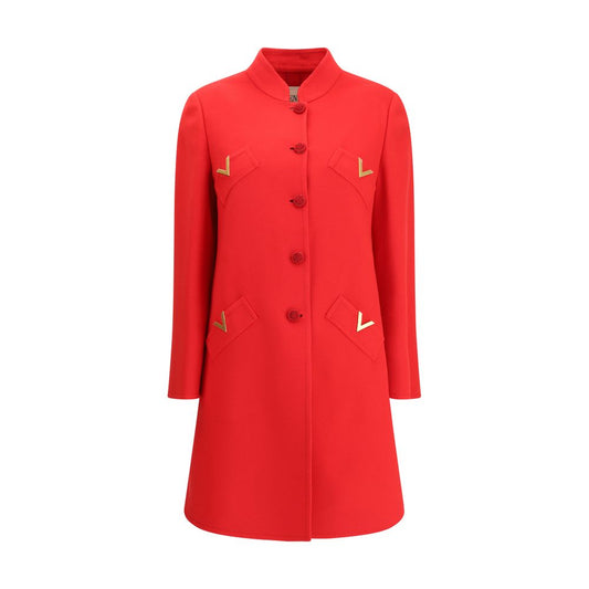 Valentino Red Virgin Wool Coat