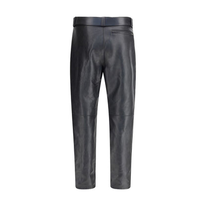 Saint Laurent Hammered Leather Belted Pants