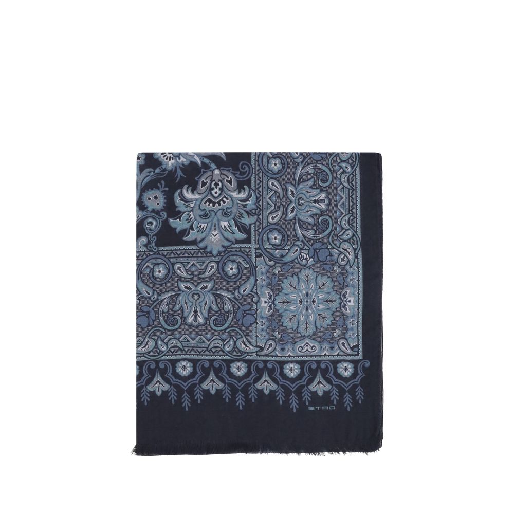 Etro Jacquard Scarf: Floral Elegance in Cotton Blend