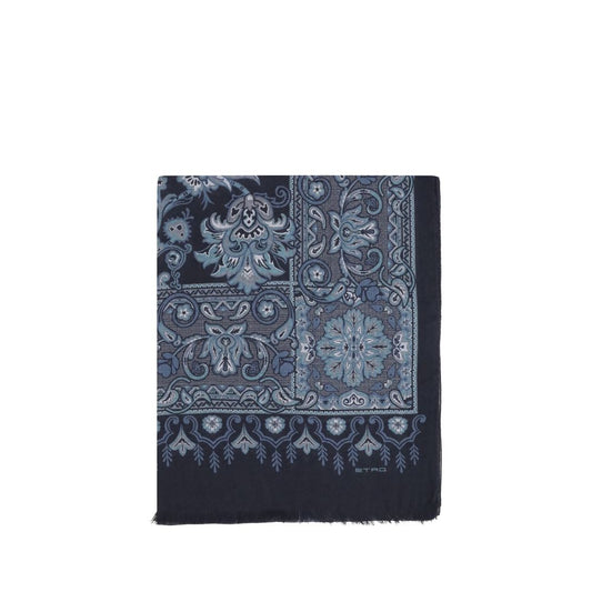 Etro Jacquard Scarf: Floral Elegance in Cotton Blend