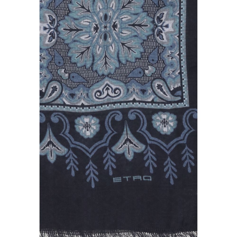 Etro Jacquard Scarf: Floral Elegance in Cotton Blend