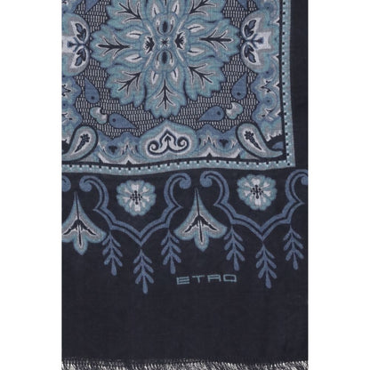 Etro Jacquard Scarf: Floral Elegance in Cotton Blend